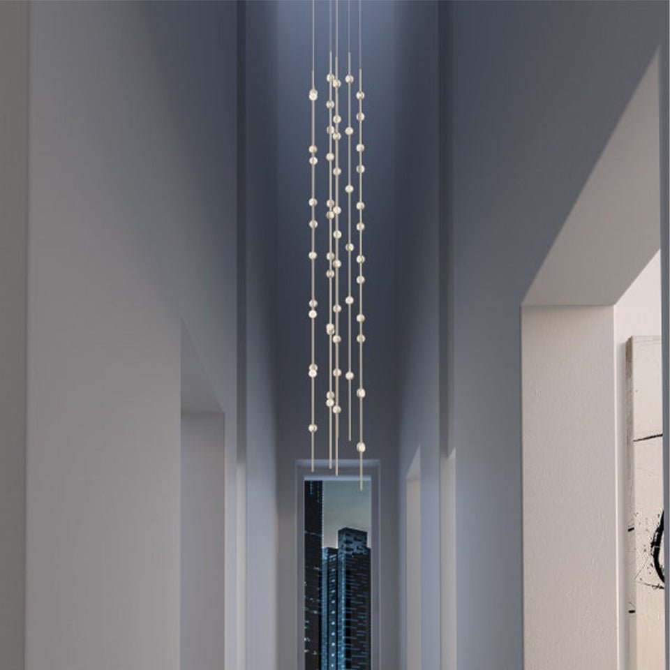 Suspension Constellation Andromeda 6" Rond - Courte 34" Transparent à facettes by Sonneman | Luminaires & cie