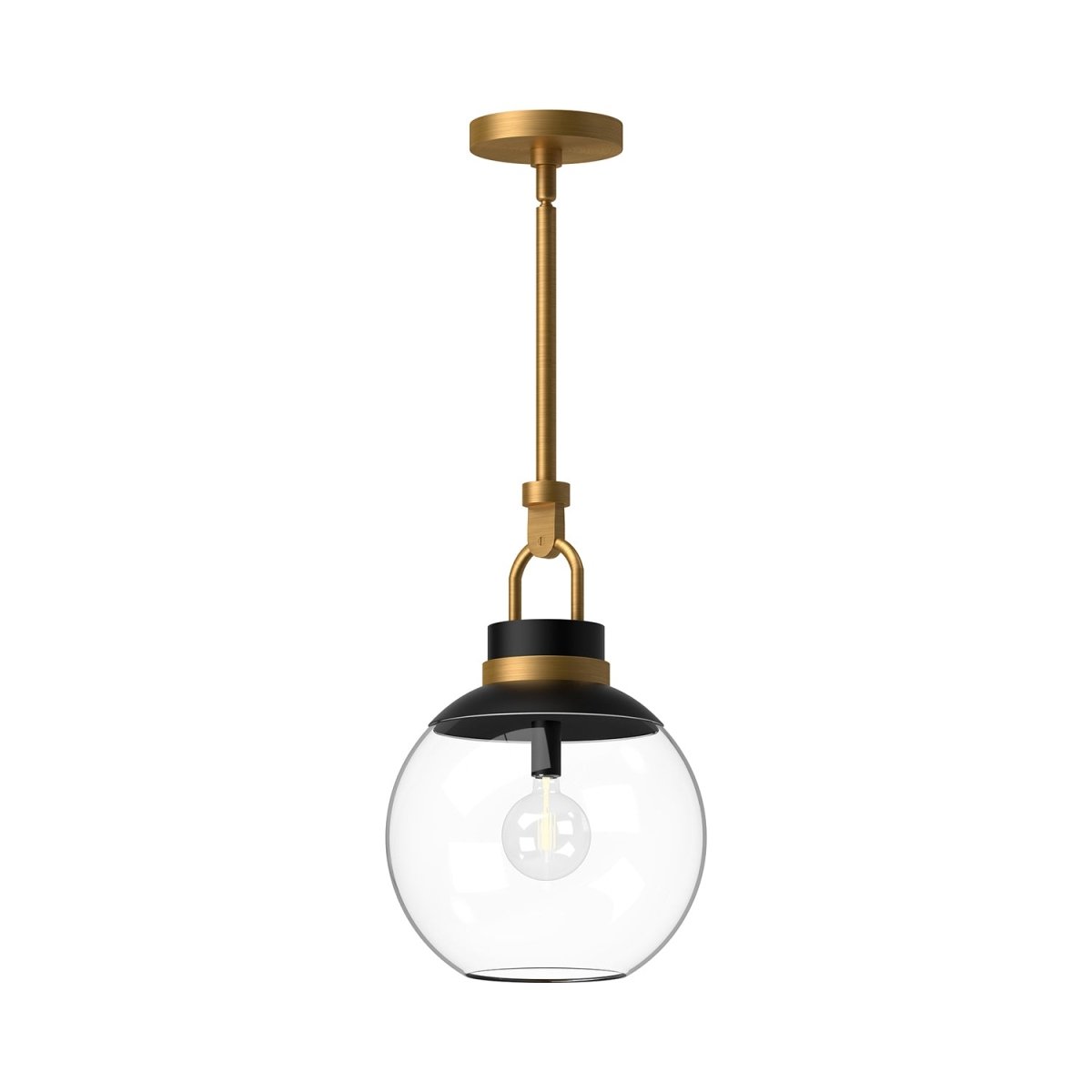 Suspension Copperfield - Or vieilli Verre transparent 11 7/8" by Alora Lighting | Luminaires & cie