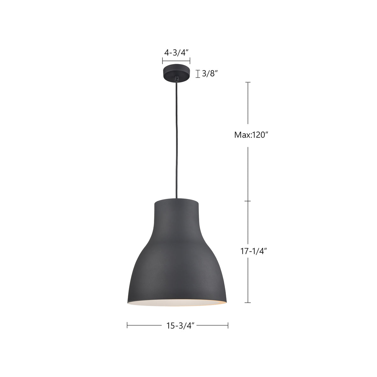 Suspension Cradle Noir, 15 3/4" – vue 4