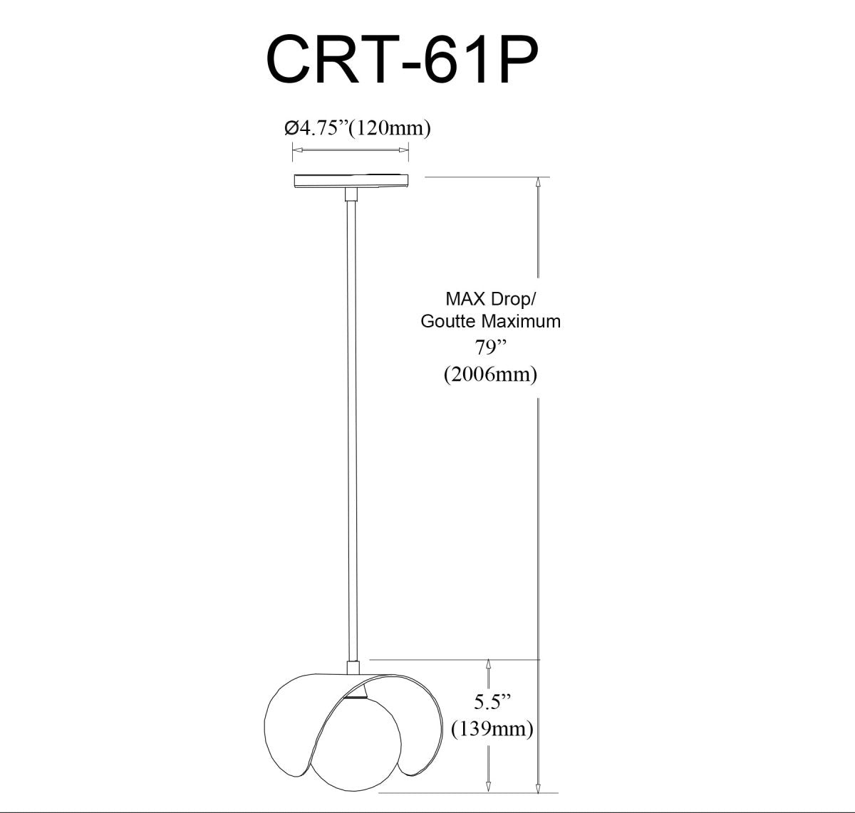 Suspension Cresent - by Dainolite | Luminaires & cie