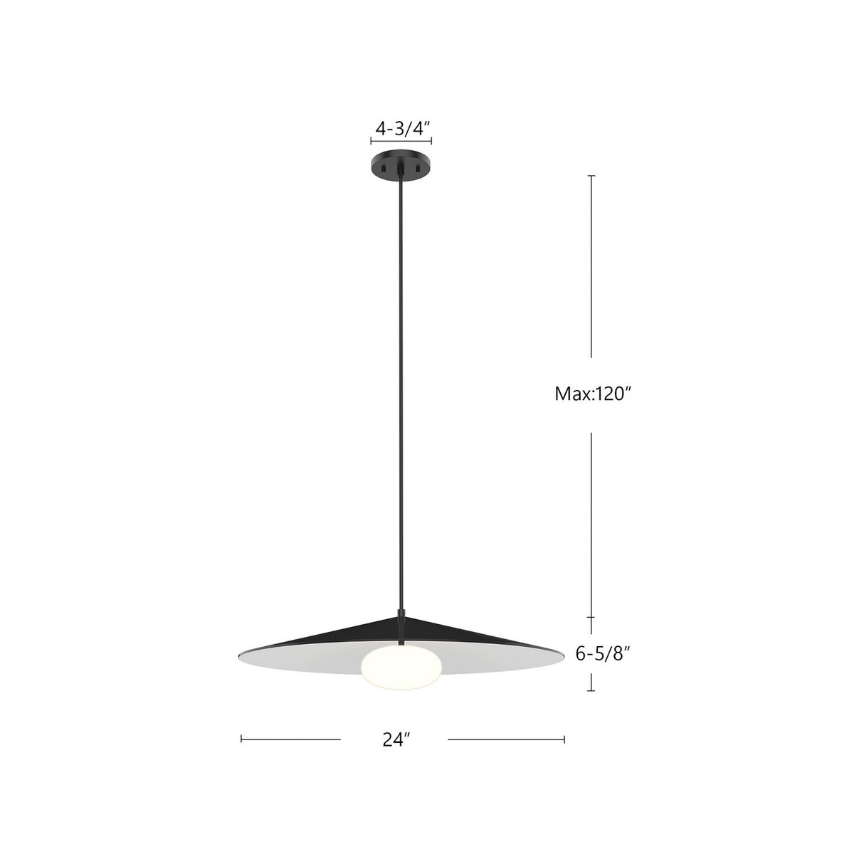 Suspension Cruz Verre opale mat – vue 2