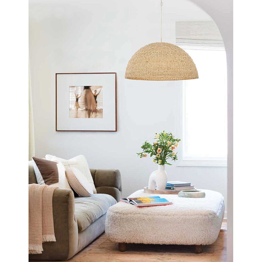 Suspension Dalia - Blanc et bois naturel 35" by Hinkley | Luminaires & cie
