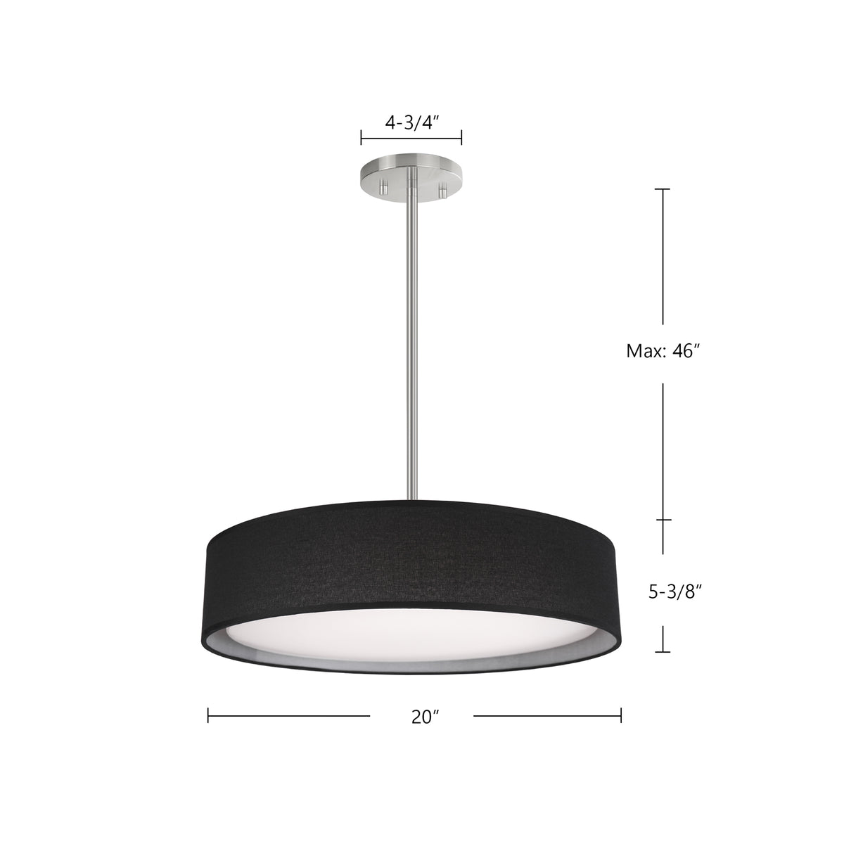 Suspension Dalton Beige, 20" – vue 3