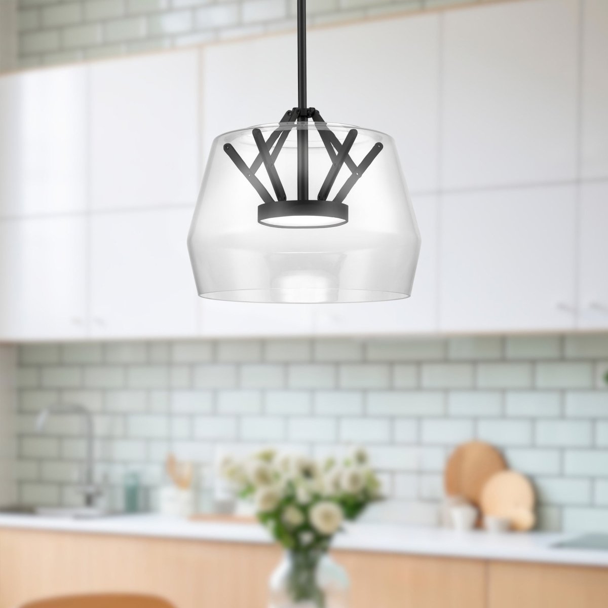 Suspension Deco - Clair / noir 11 3/4" by Kuzco Lighting | Luminaires & cie