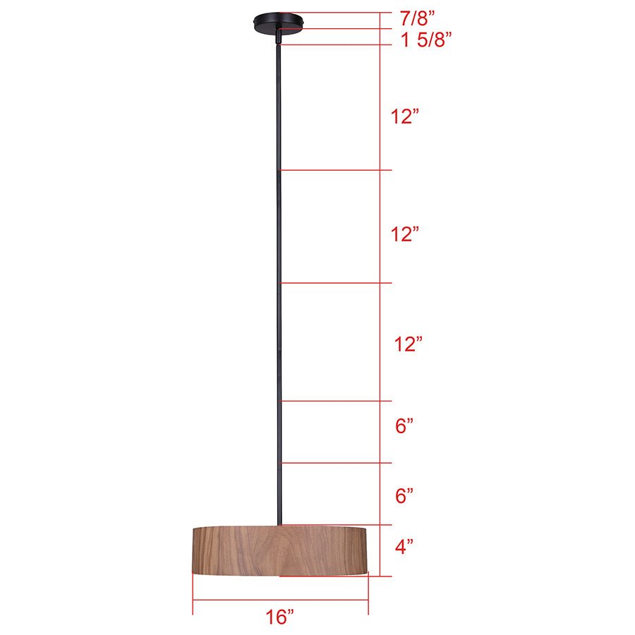 Suspension Dexter - Textures de bois 15 3/4" by Canarm | Luminaires & cie