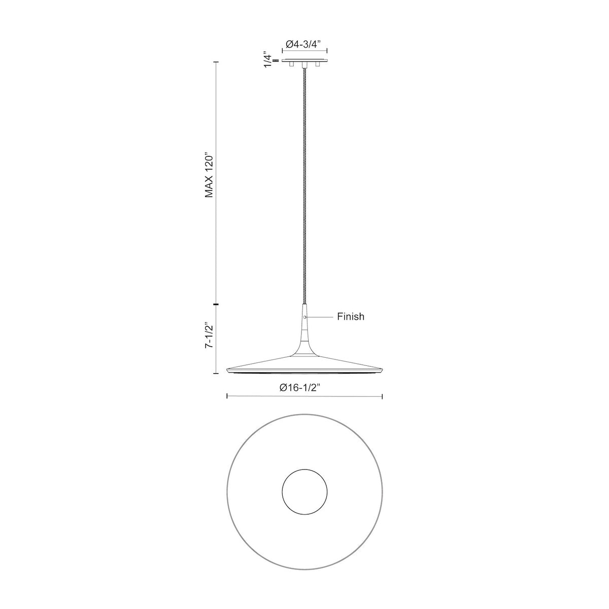 Suspension Disc Blanc – vue 2