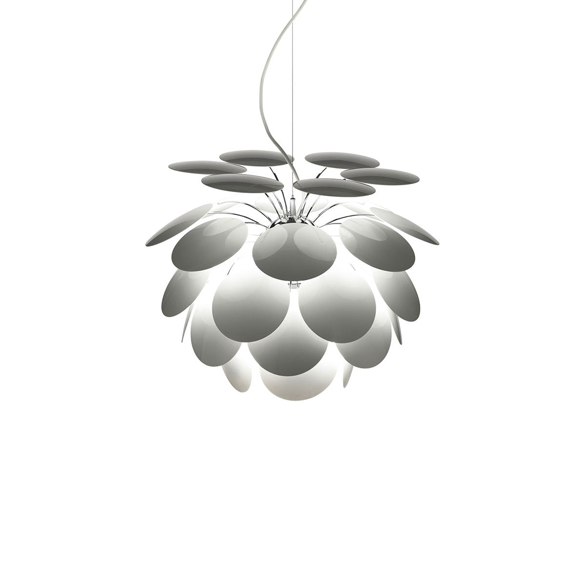Suspension Discoco - Blanc brillant Discocó 53 (21") by Marset | Luminaires & cie