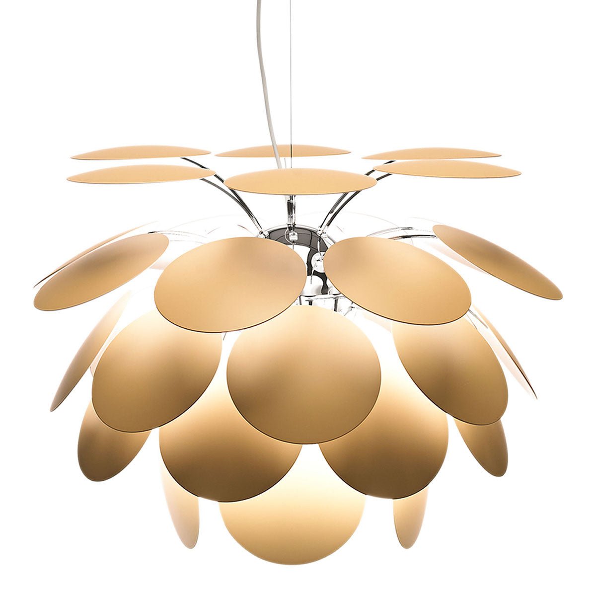 Suspension Discoco - Beige mat Discocó 132 ( 52") by Marset | Luminaires & cie