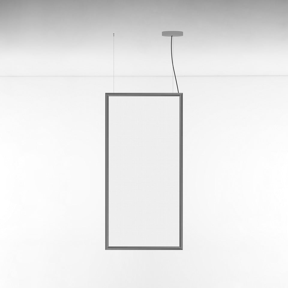 Suspension Discovery Space - Aluminium poli Rectangle 30" x 58" by Artemide | Luminaires & cie
