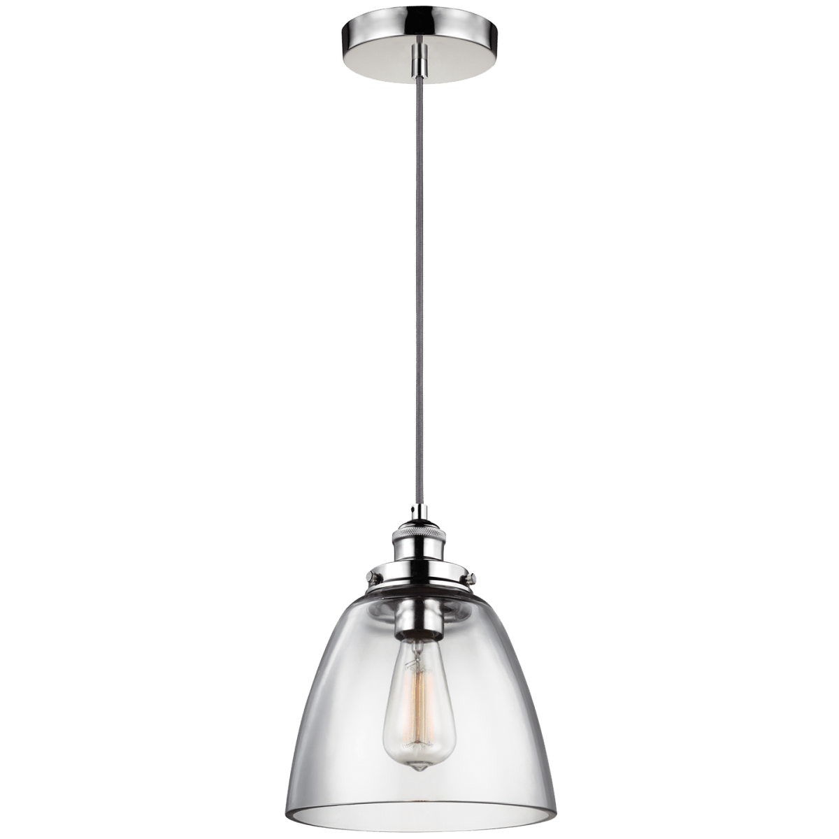Suspension Dome Baskin - Nickel poli by Visual Comfort Studio | Luminaires & cie