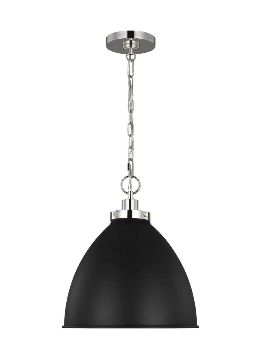 Suspension dôme Wellfleet - Nickel poli Noir minuit 15 5/8" by Visual Comfort Studio | Luminaires & cie
