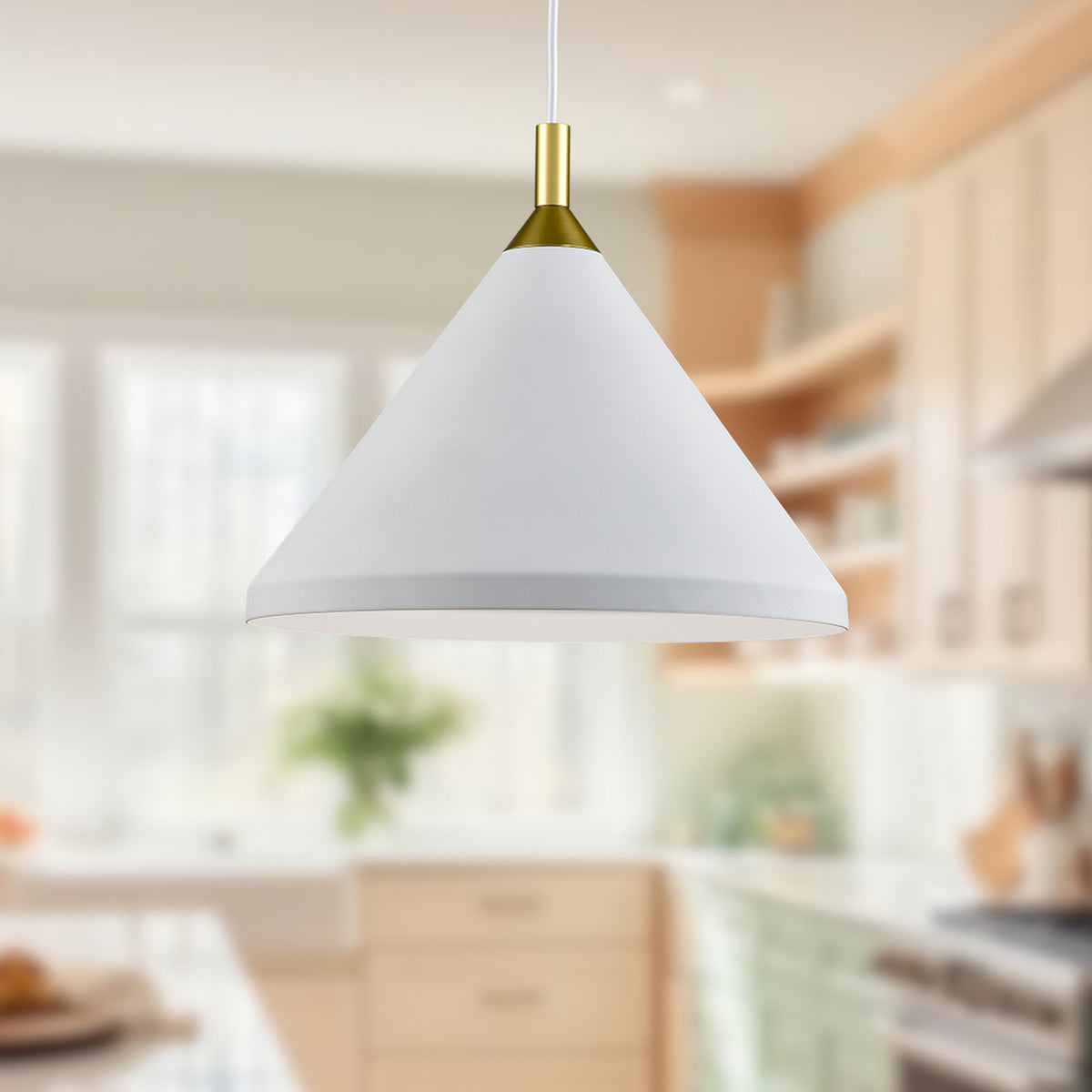 Suspension Dorothy Blanc / Or, 14" – vue 2