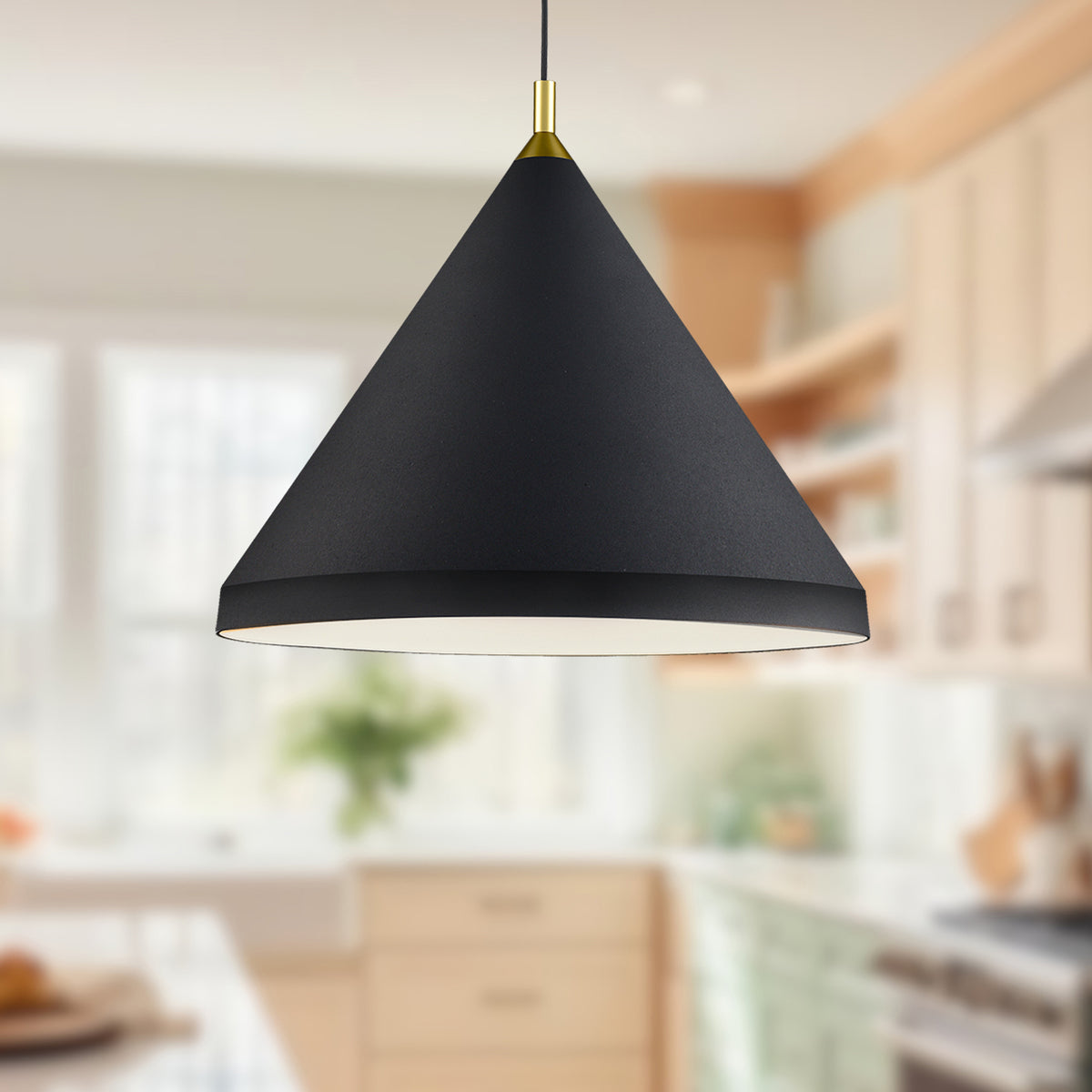 Suspension Dorothy Noir / Or, 24" – vue 3