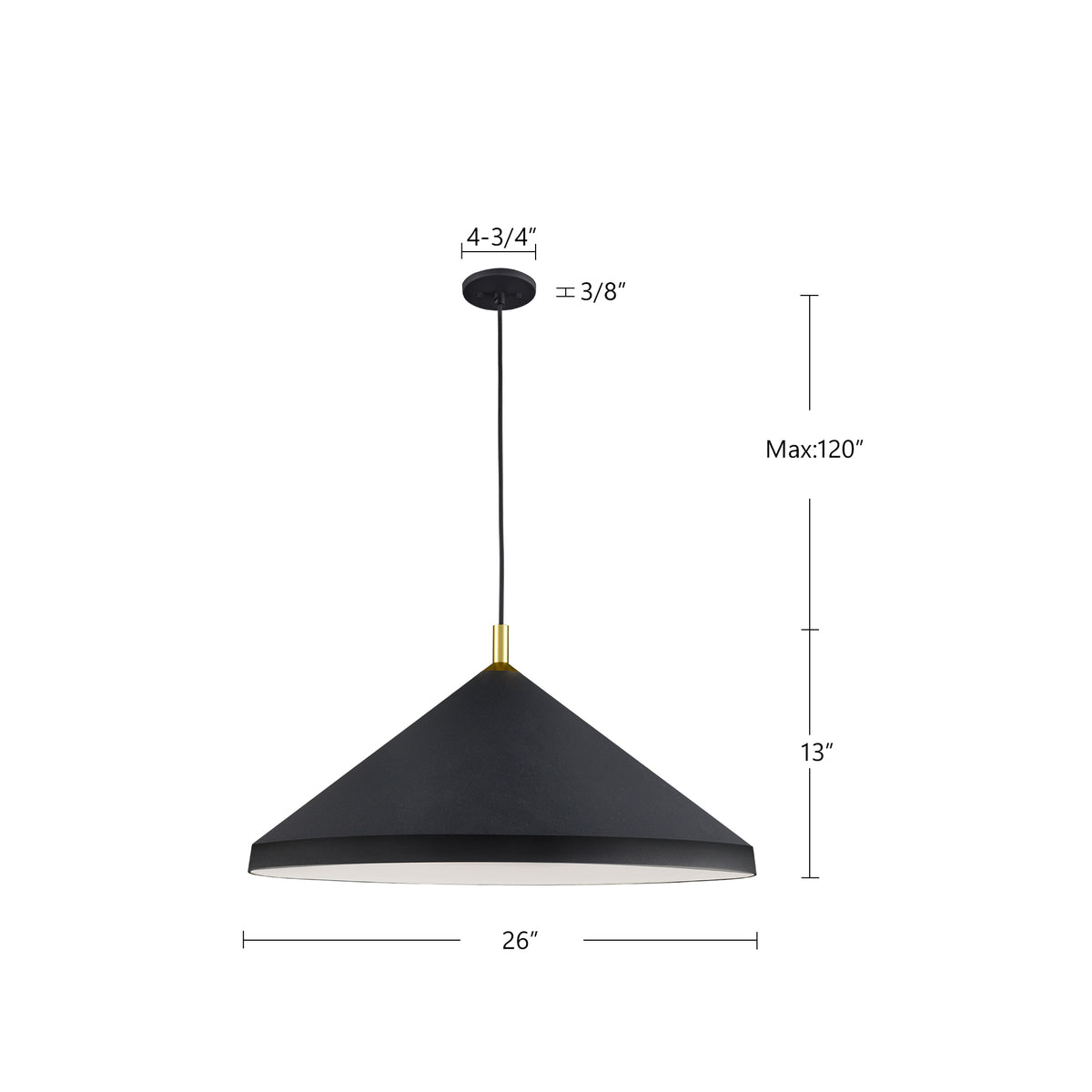 Suspension Dorothy Noir / Or, 26" – vue 4