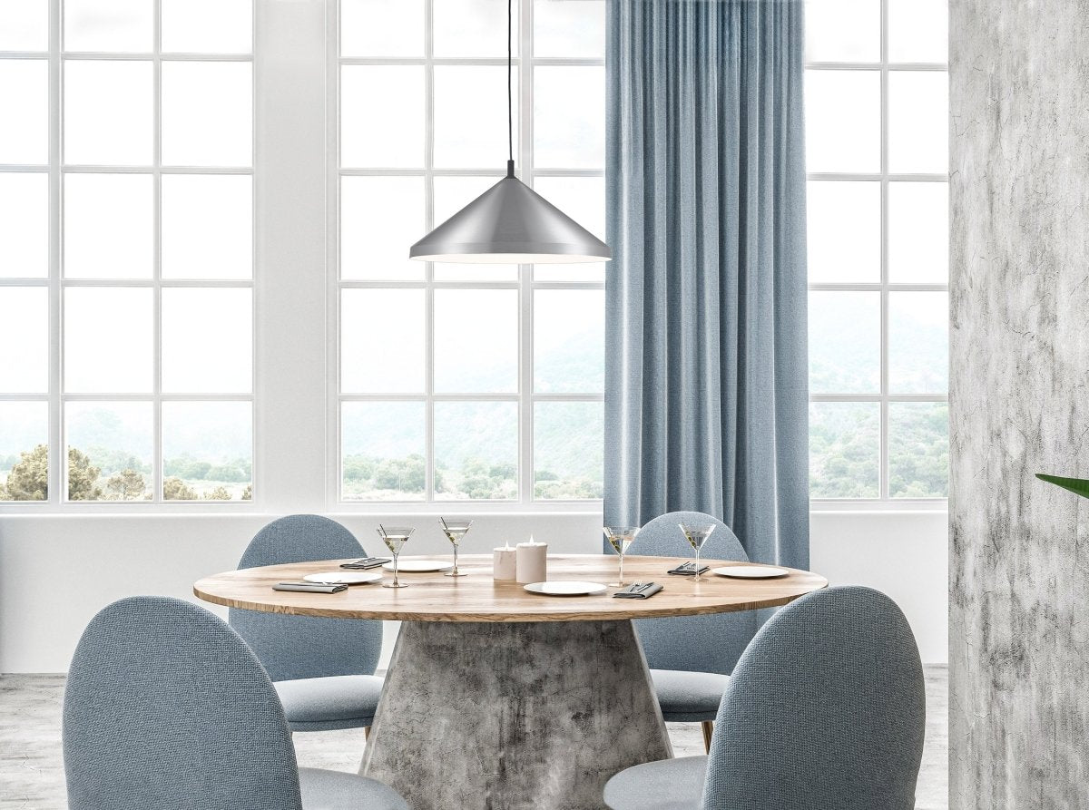 Suspension Dorothy - Nickel brossé avec des détails noirs 26" by Kuzco Lighting | Luminaires & cie