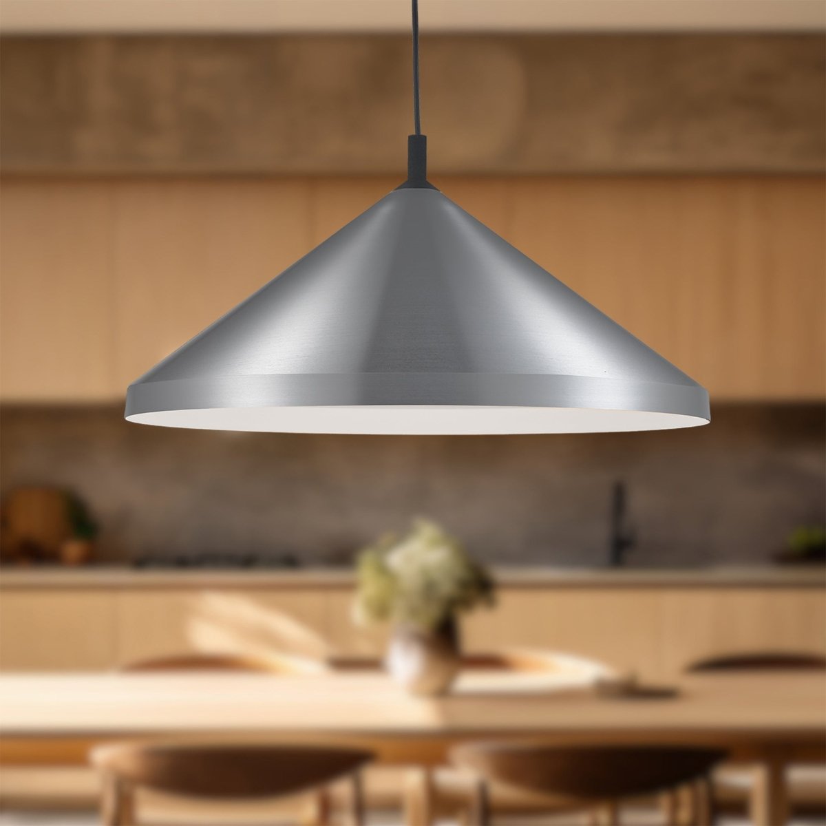 Suspension Dorothy - Nickel brossé avec des détails noirs 26" by Kuzco Lighting | Luminaires & cie