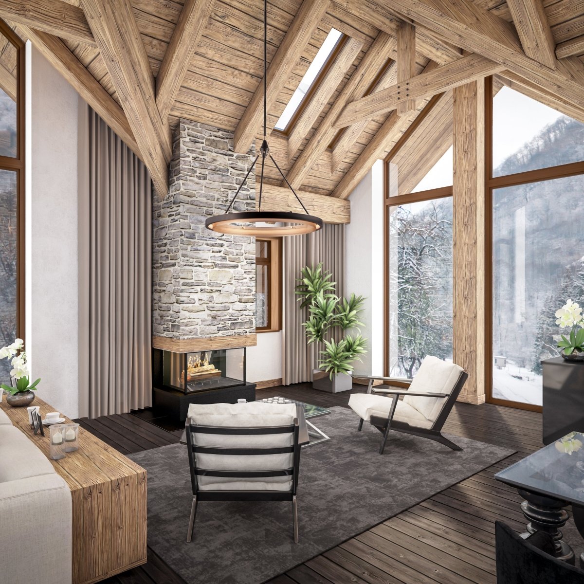 Suspension Duo - Noir classique / Or brillant 31 1/4" by Alora Lighting | Luminaires & cie