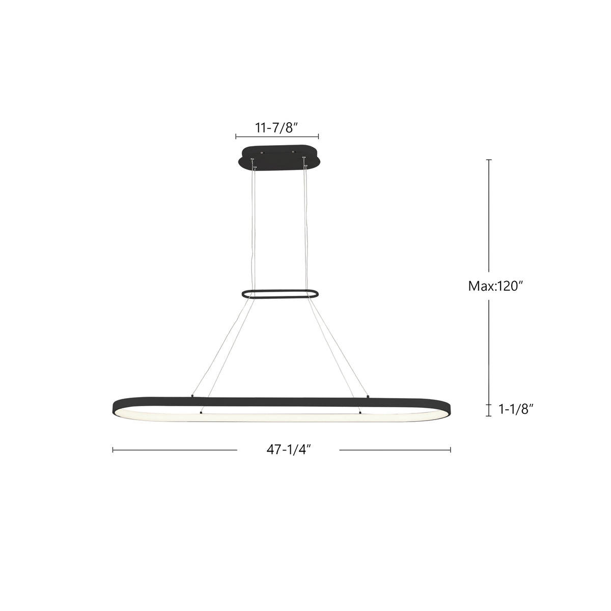Suspension linéaire Eerie Laiton antique, 47 1/4" – vue 4