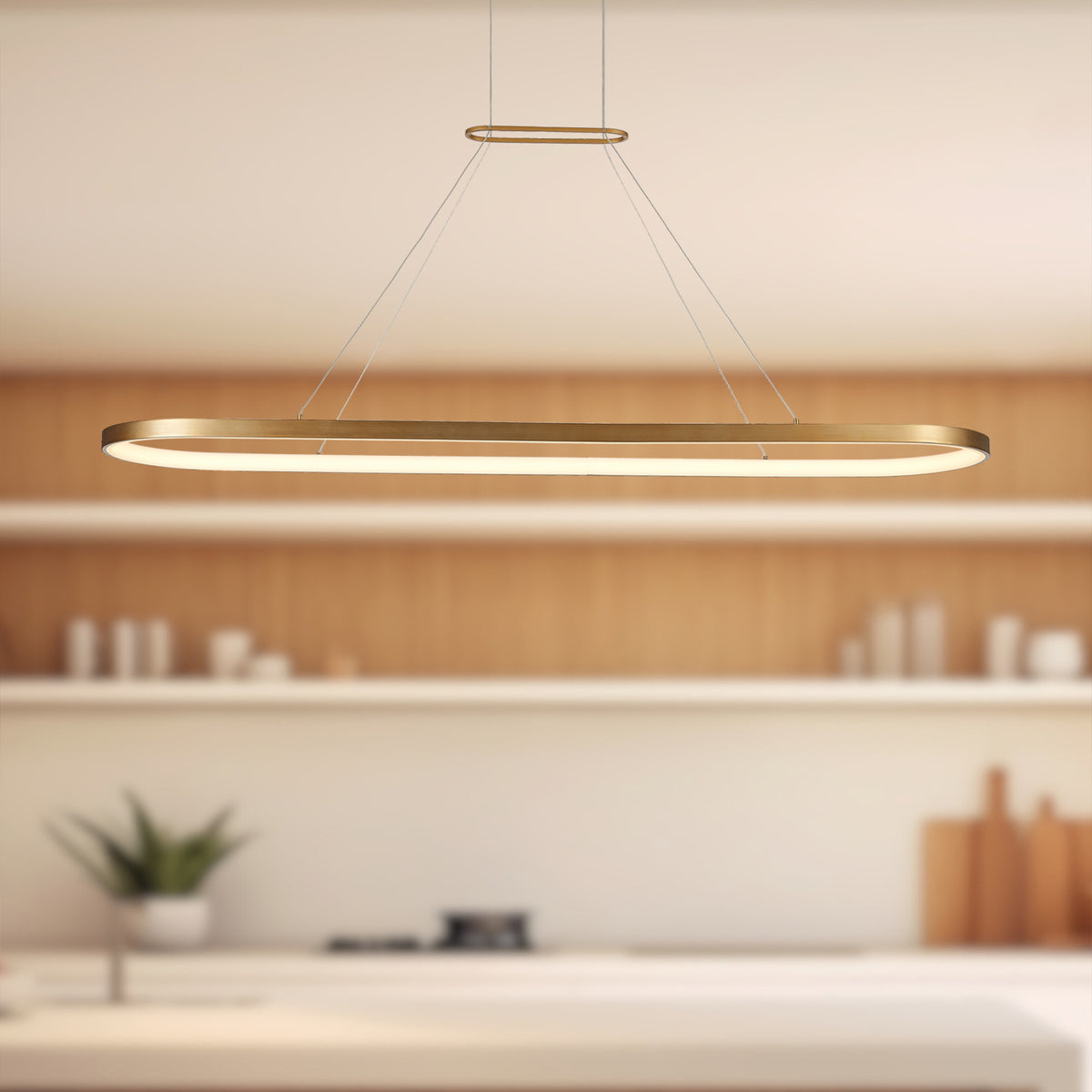 Suspension linéaire Eerie Laiton antique, 59" – vue 2