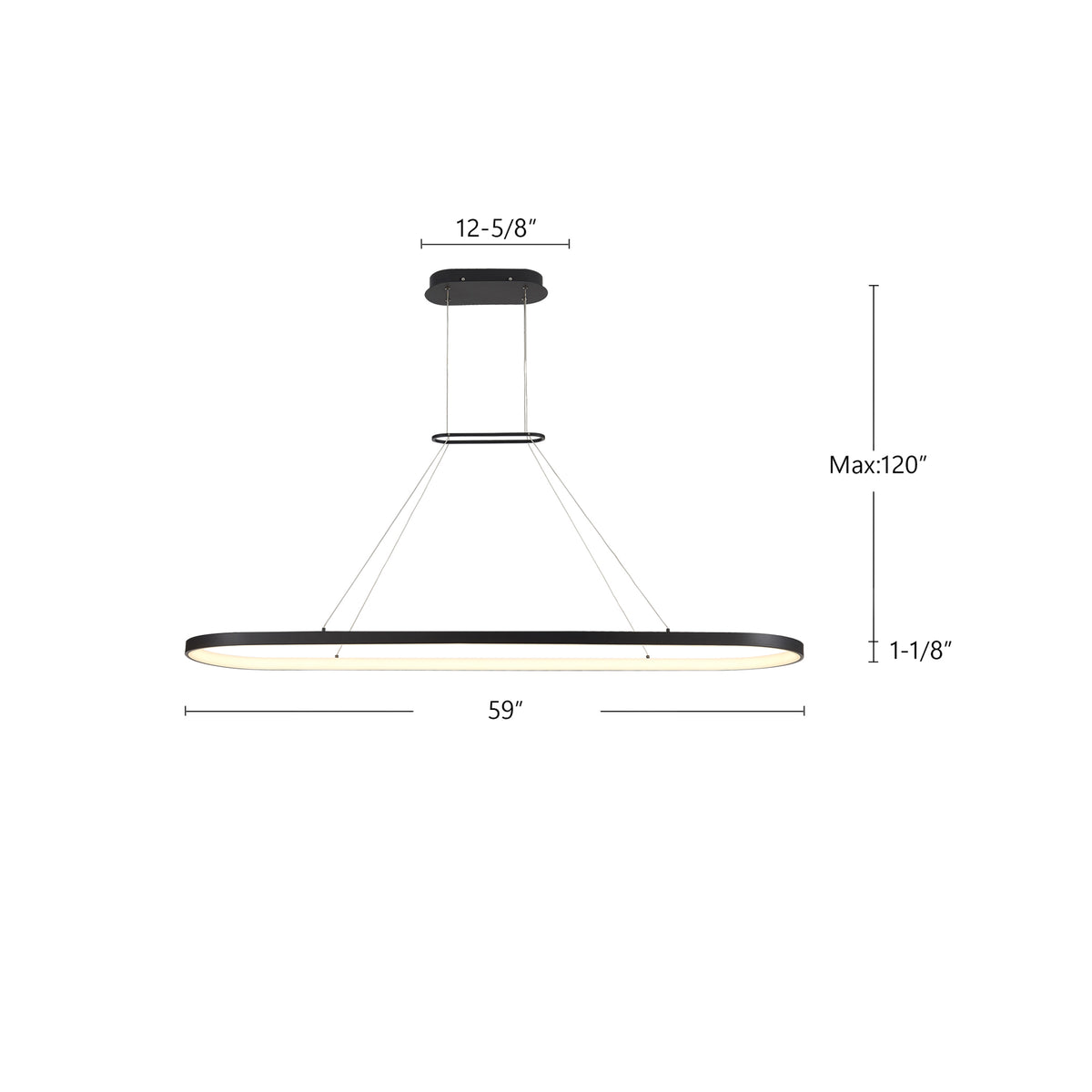 Suspension linéaire Eerie Laiton antique, 59" – vue 4