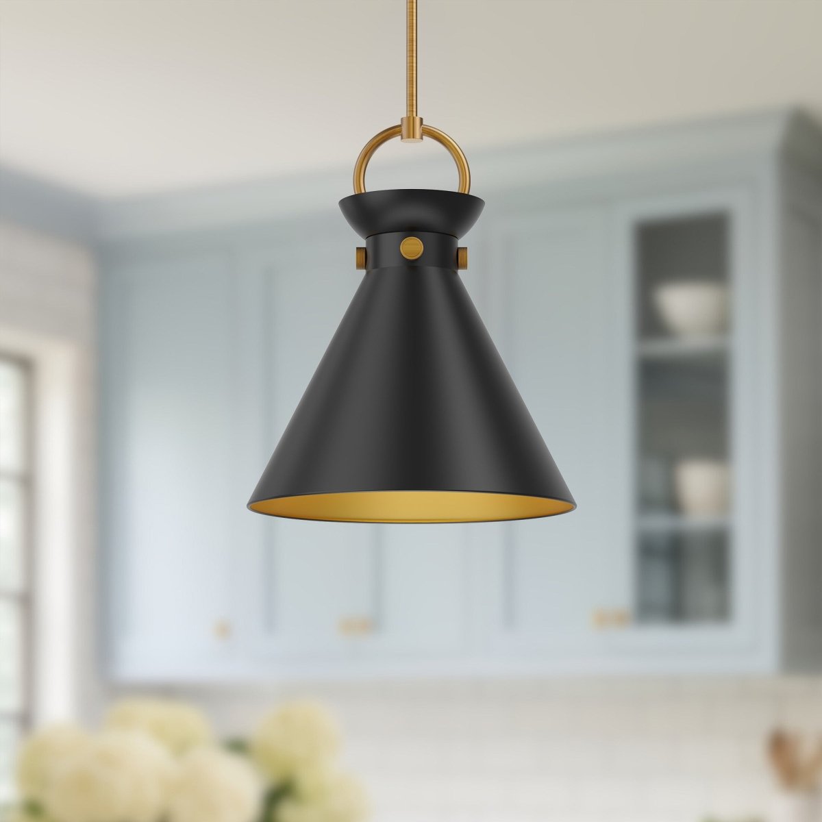 Suspension Emerson - Or vieilli Noir mat 14" by Alora Lighting | Luminaires & cie