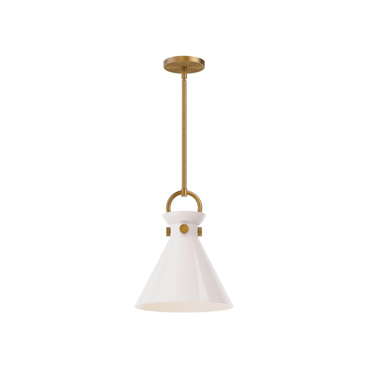 Suspension Emerson - Or vieilli Verre opal brillant 10 1/2" by Alora Lighting | Luminaires & cie