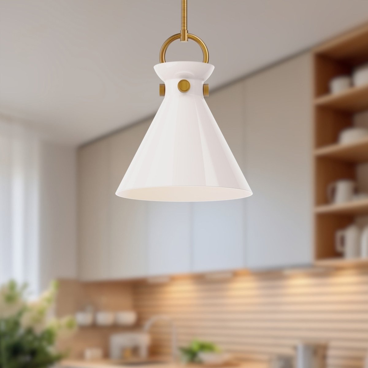 Suspension Emerson - Or vieilli Verre opal brillant 10 1/2" by Alora Lighting | Luminaires & cie