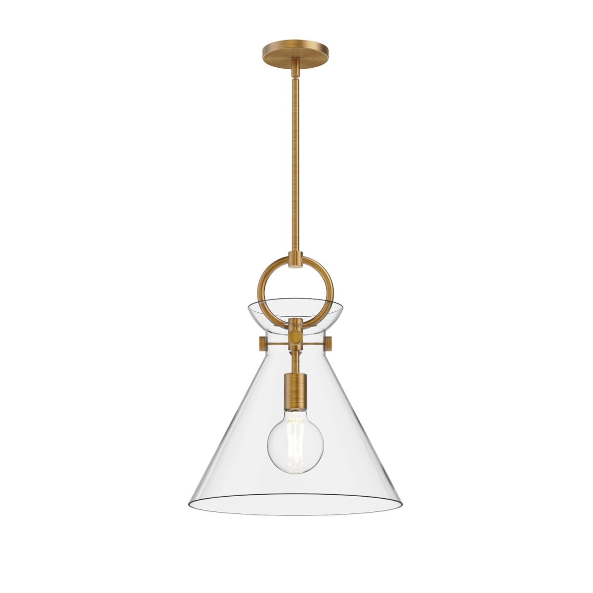 Suspension Emerson - Or vieilli Verre clair 14" by Alora Lighting | Luminaires & cie