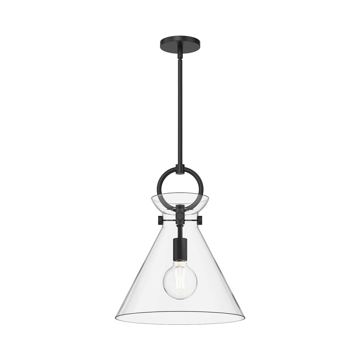 Suspension Emerson - Noir mat Verre clair 14" by Alora Lighting | Luminaires & cie