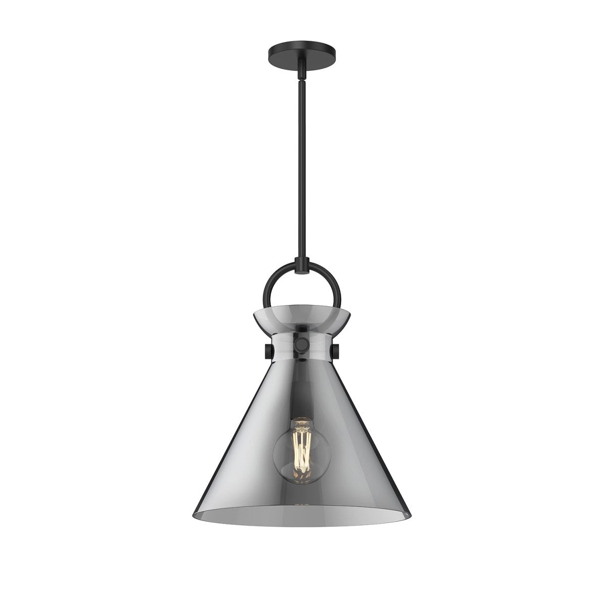 Suspension Emerson - Noir mat Verre fumé 14" by Alora Lighting | Luminaires & cie
