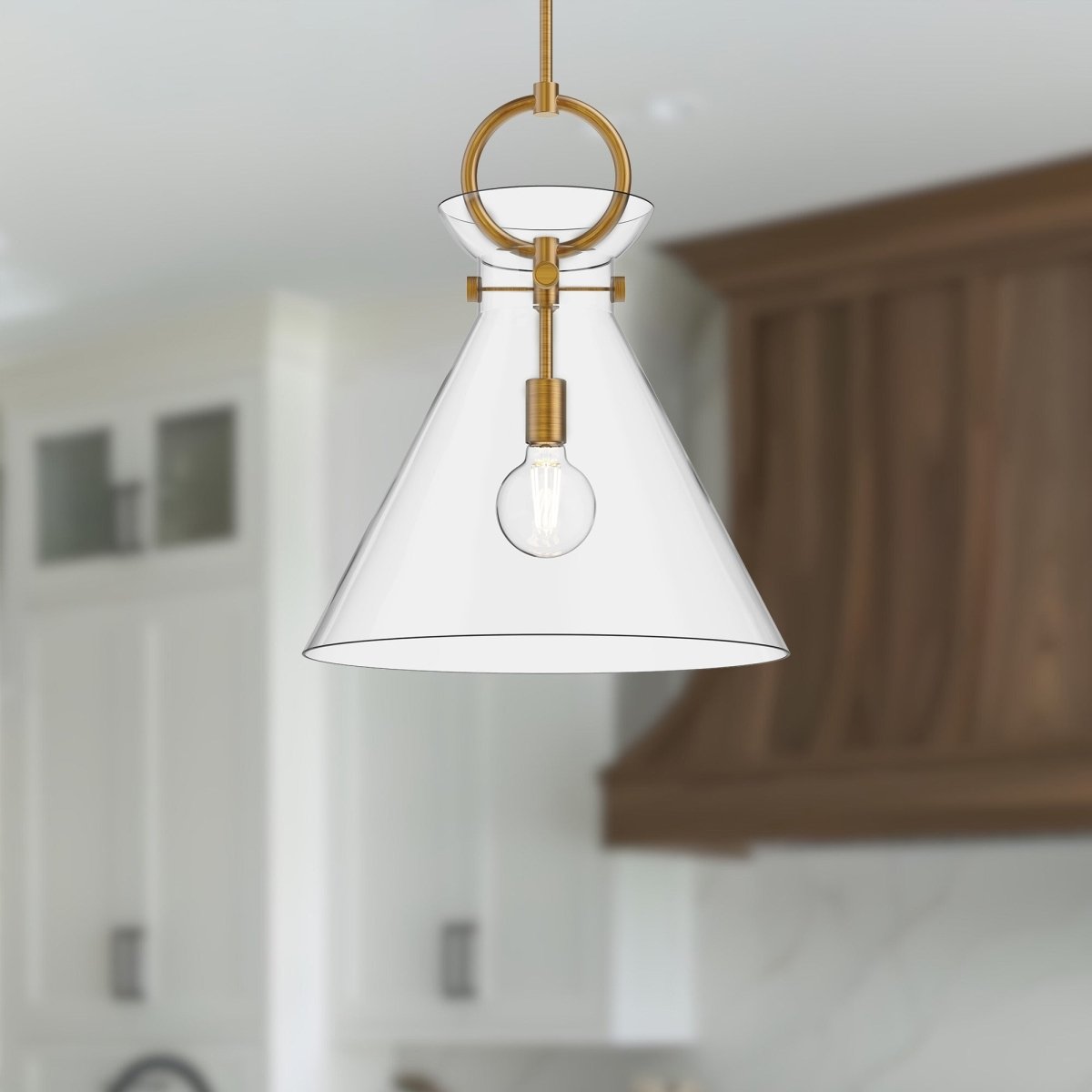 Suspension Emerson - Or vieilli Verre clair 18" by Alora Lighting | Luminaires & cie