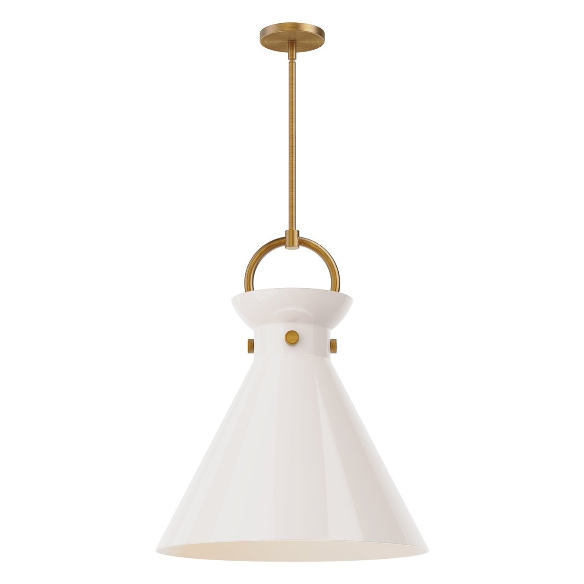 Suspension Emerson - Or vieilli Verre opal brillant 18" by Alora Lighting | Luminaires & cie