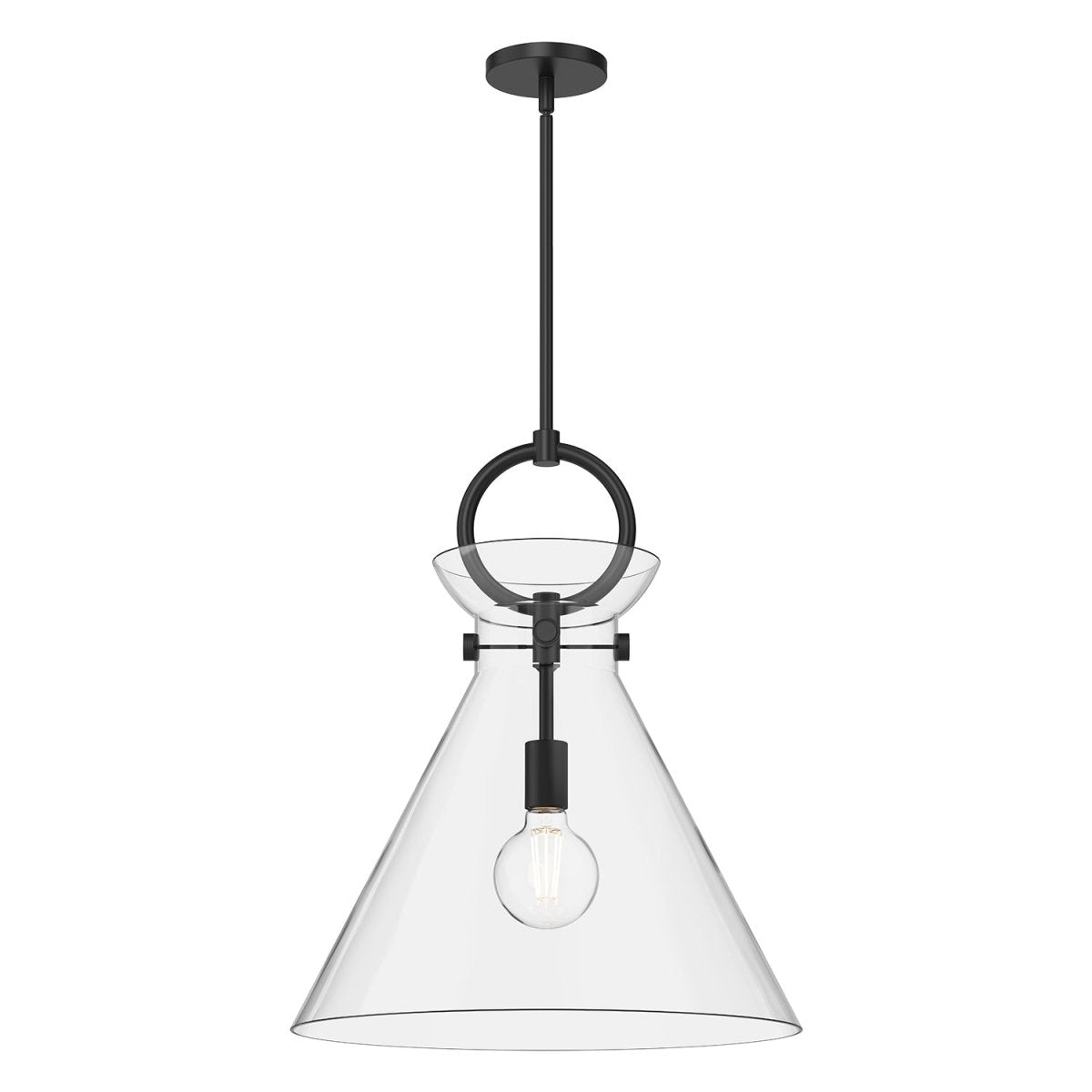 Suspension Emerson - Noir mat Verre clair 18" by Alora Lighting | Luminaires & cie
