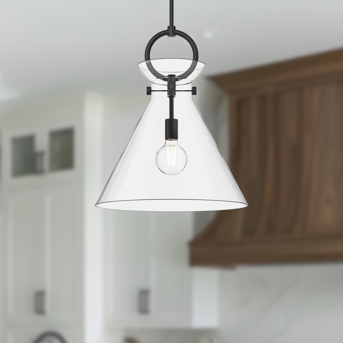 Suspension Emerson - Noir mat Verre clair 18" by Alora Lighting | Luminaires & cie