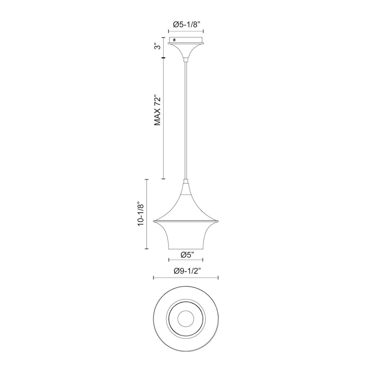 Suspension Emiko - Or brossé 9 1/2" by Alora Lighting | Luminaires & cie