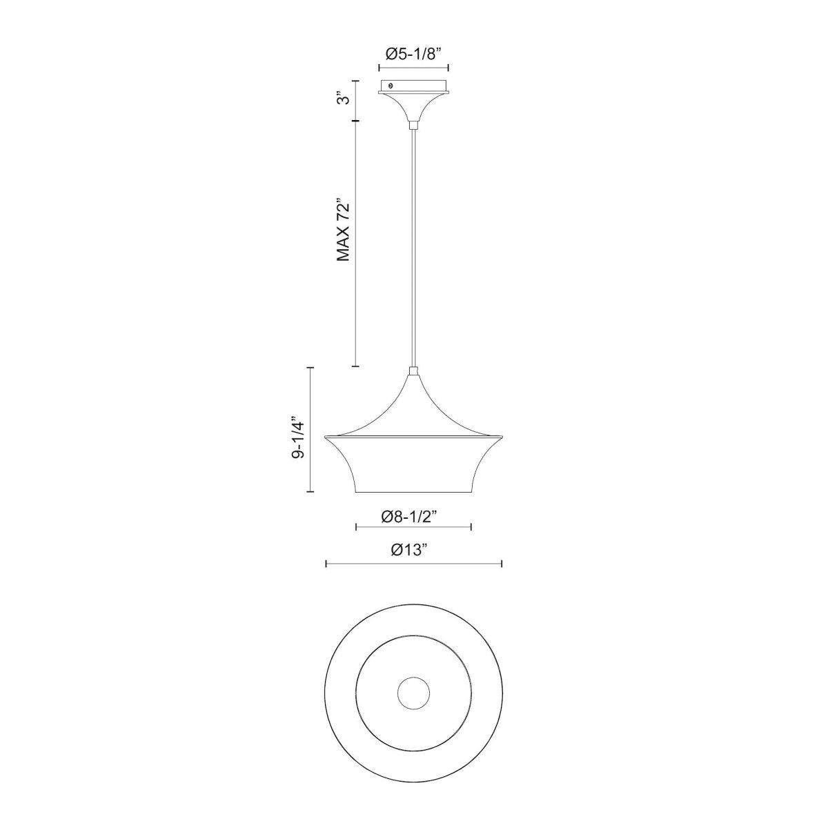Suspension Emiko - Or brossé 13" by Alora Lighting | Luminaires & cie