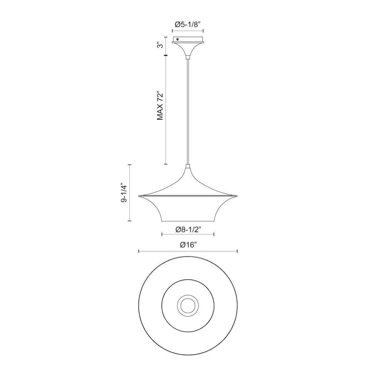 Suspension Emiko - Or brossé 16" by Alora Lighting | Luminaires & cie
