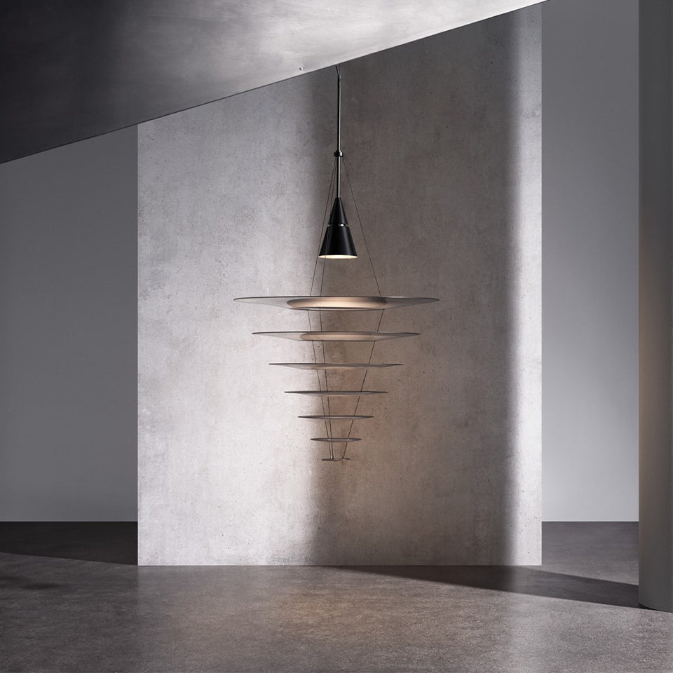 Suspension Enigma - Aluminium brossé 32.5" by Louis Poulsen | Luminaires & cie