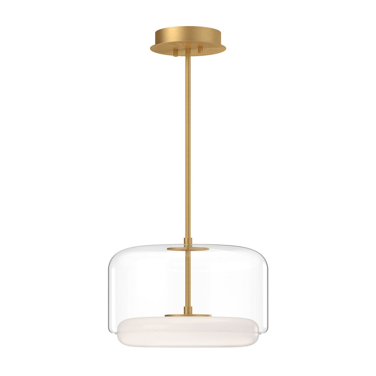 Suspension Enkel Or brossé, Verre transparent, 15" – Kuzco Lighting