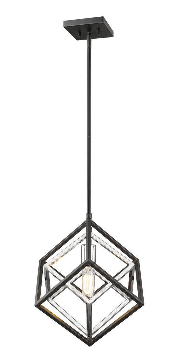Suspension Euclid - Chrome et noir mat by Z-Lite | Luminaires & cie