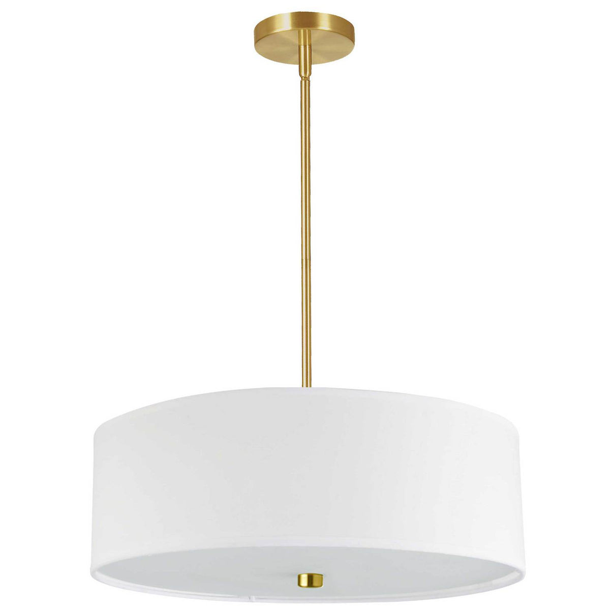 Suspension Everly Tissu, Blanc, Blanc / Laiton vieilli – Dainolite