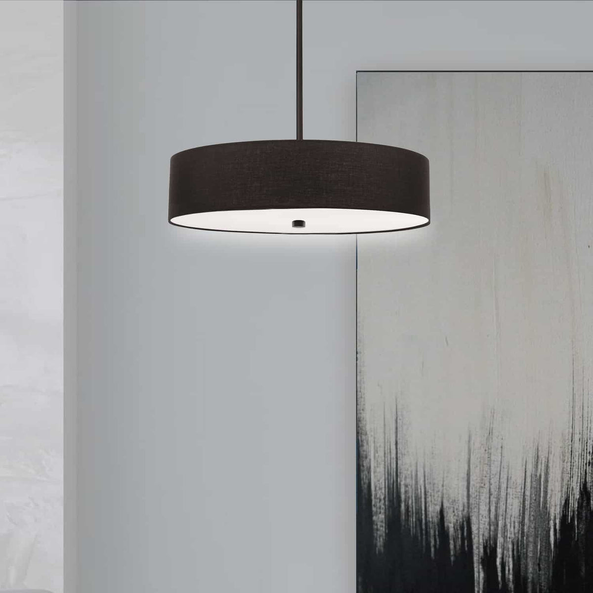 Suspension Everly Tissu, Noir, Noir / Noir mat – vue 3