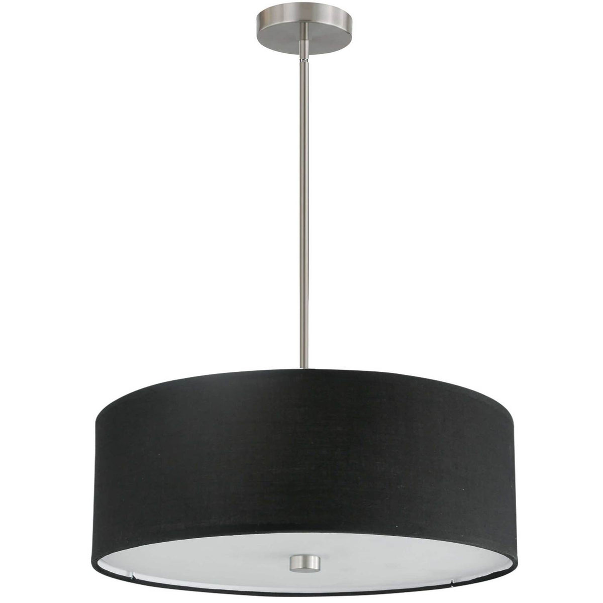 Suspension Everly Tissu, Noir, Noir / Chrome satiné – Dainolite