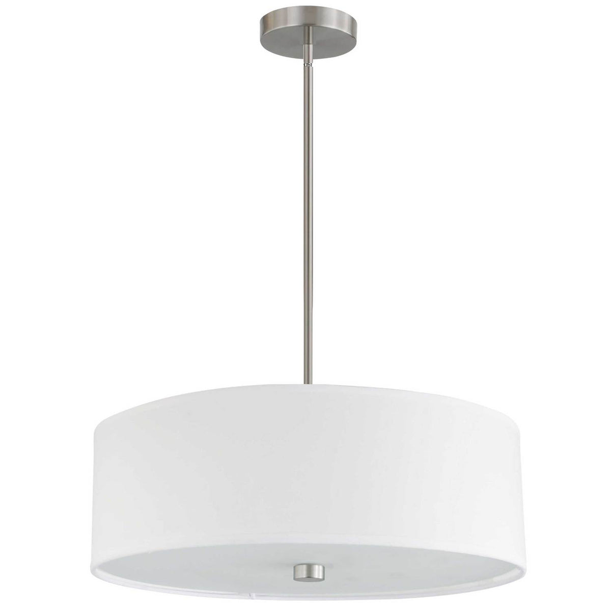 Suspension Everly Tissu, Blanc, Blanc / Chrome satiné – Dainolite