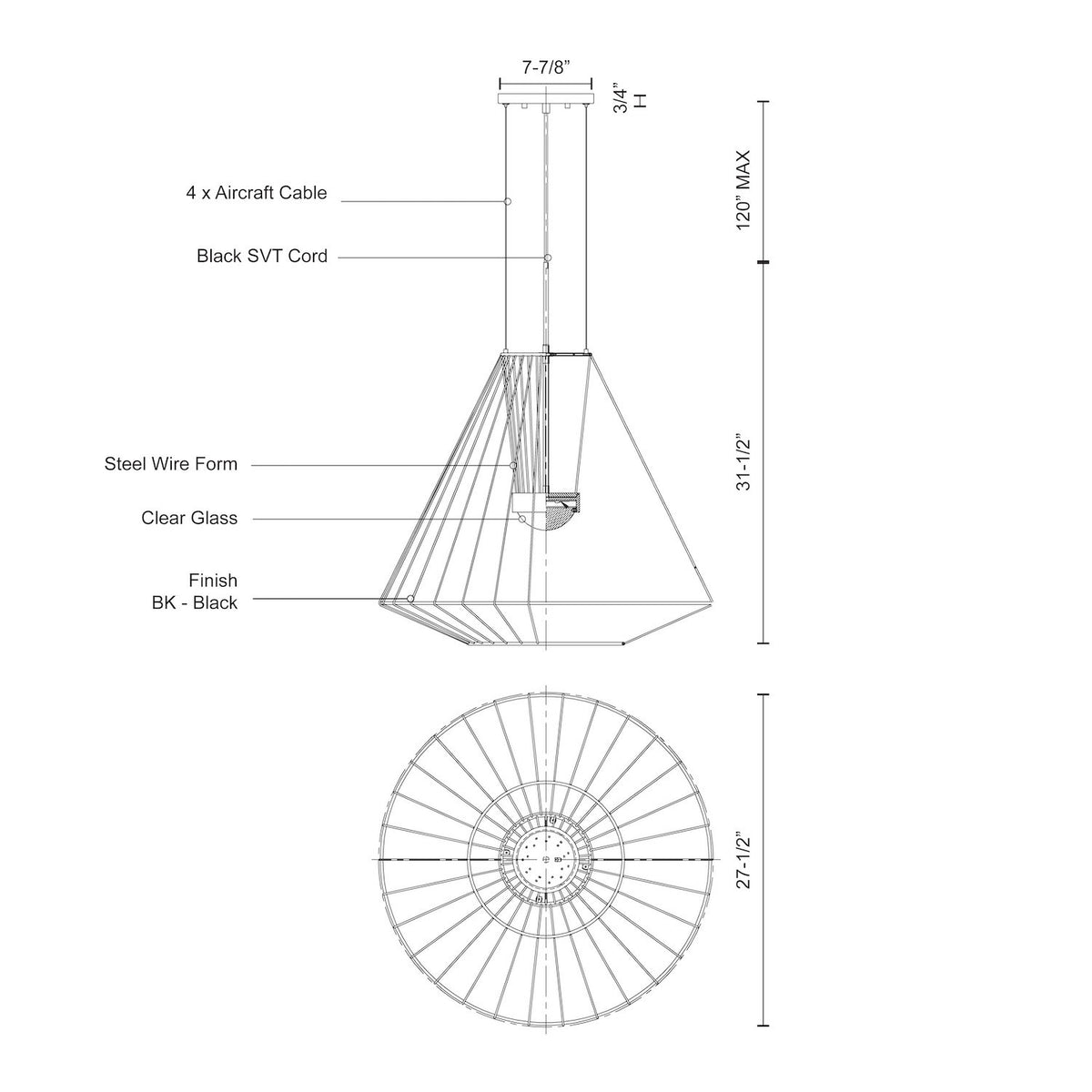 Suspension extérieure Arctic 27 1/2" – vue 3