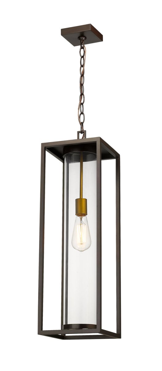 Suspension extérieure Dunbroch - Bronze foncé + Laiton extérieur by Z-Lite | Luminaires & cie