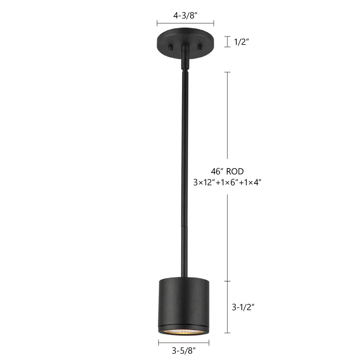 Suspension extérieure Nordic Noir, 3 5/8", 3 1/2" – vue 6