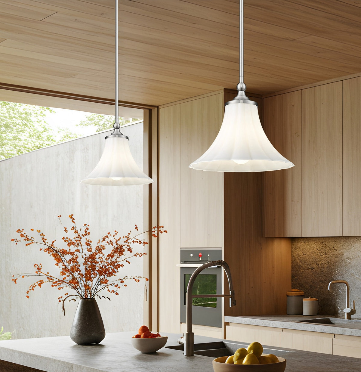 Suspension Fleur Nickel brossé, 12" – vue 8