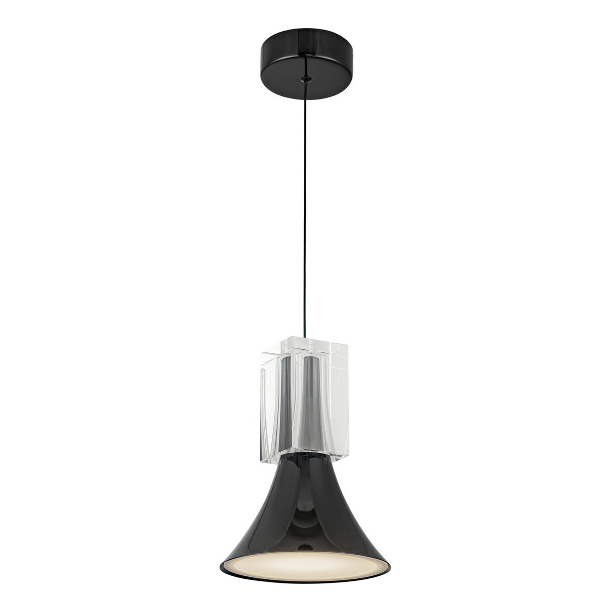 Mini-suspension Floe Noir brillant / Cristal transparent – vue 3