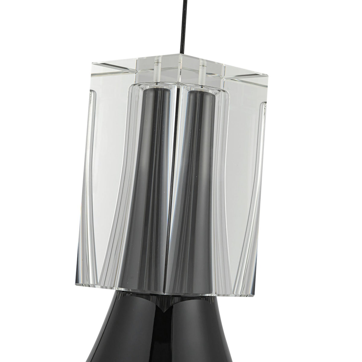 Mini-suspension Floe Noir brillant / Cristal transparent – vue 5